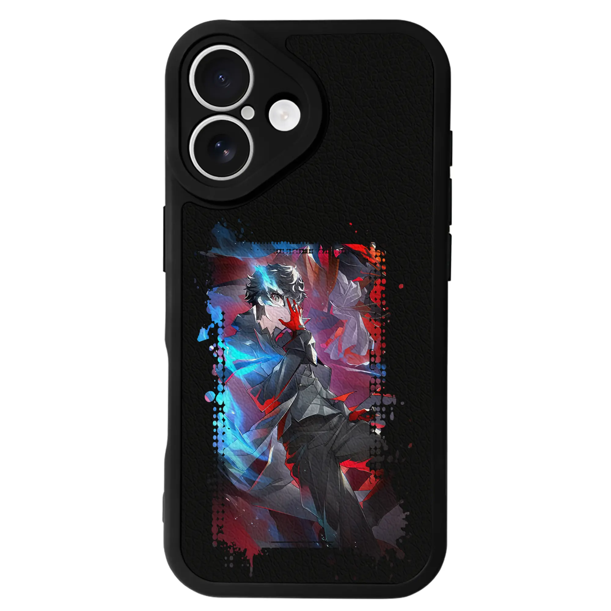 ペルソナ グッズ,主人公 - IPhone 16シリーズ対応 ・ シリコンスマホケース ・ レザー調 ・ 高精度フィット ・ 耐衝撃 ・ ワイヤレス充電対応 ・ 精密カット